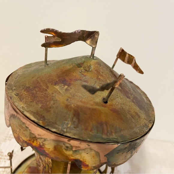 Vintage | Copper Merry Go Round Carousel Music Box - Picture 6 of 9